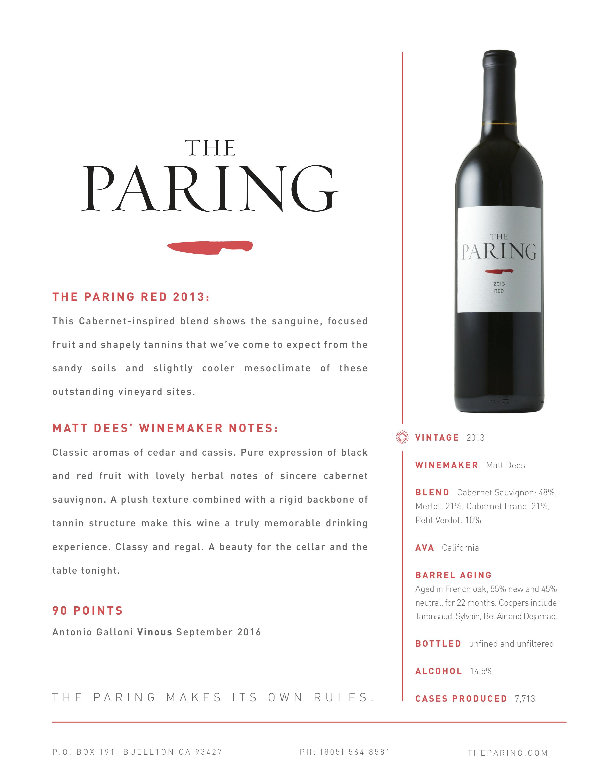 2013 The Paring Red