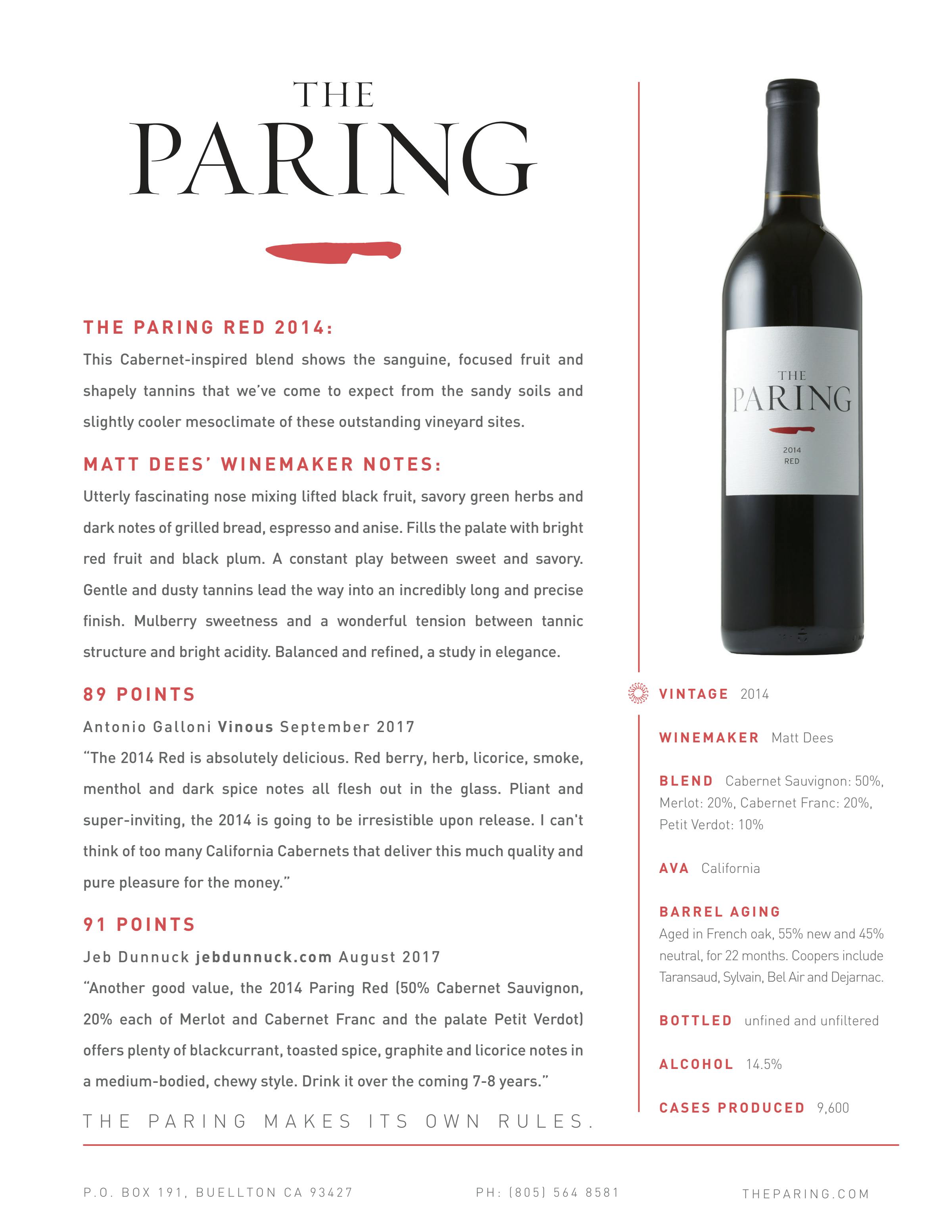 2014 The Paring Red