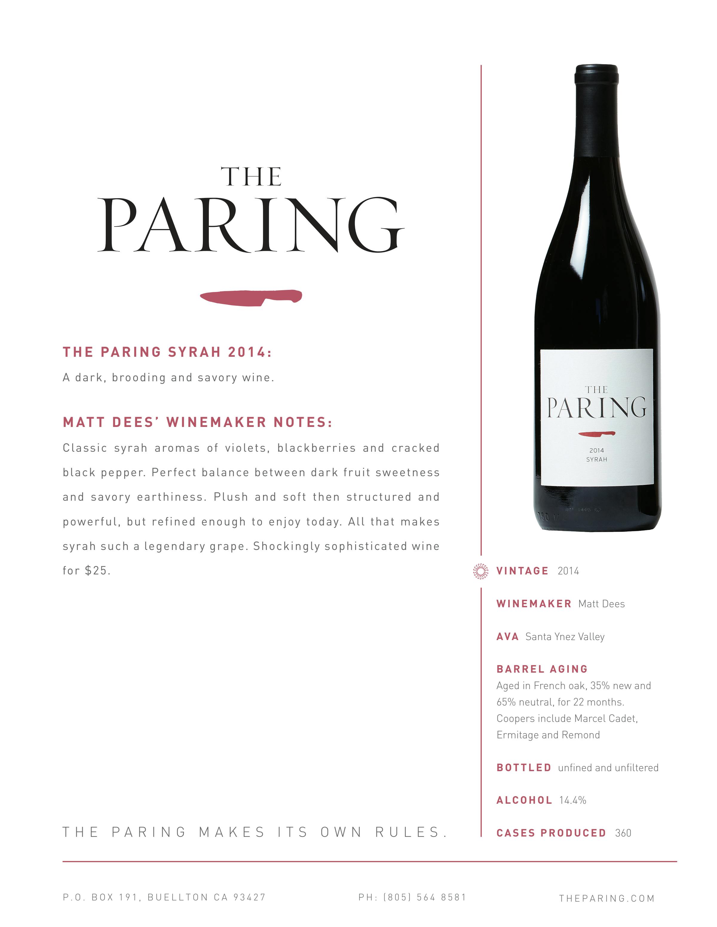 2014 The Paring Syrah