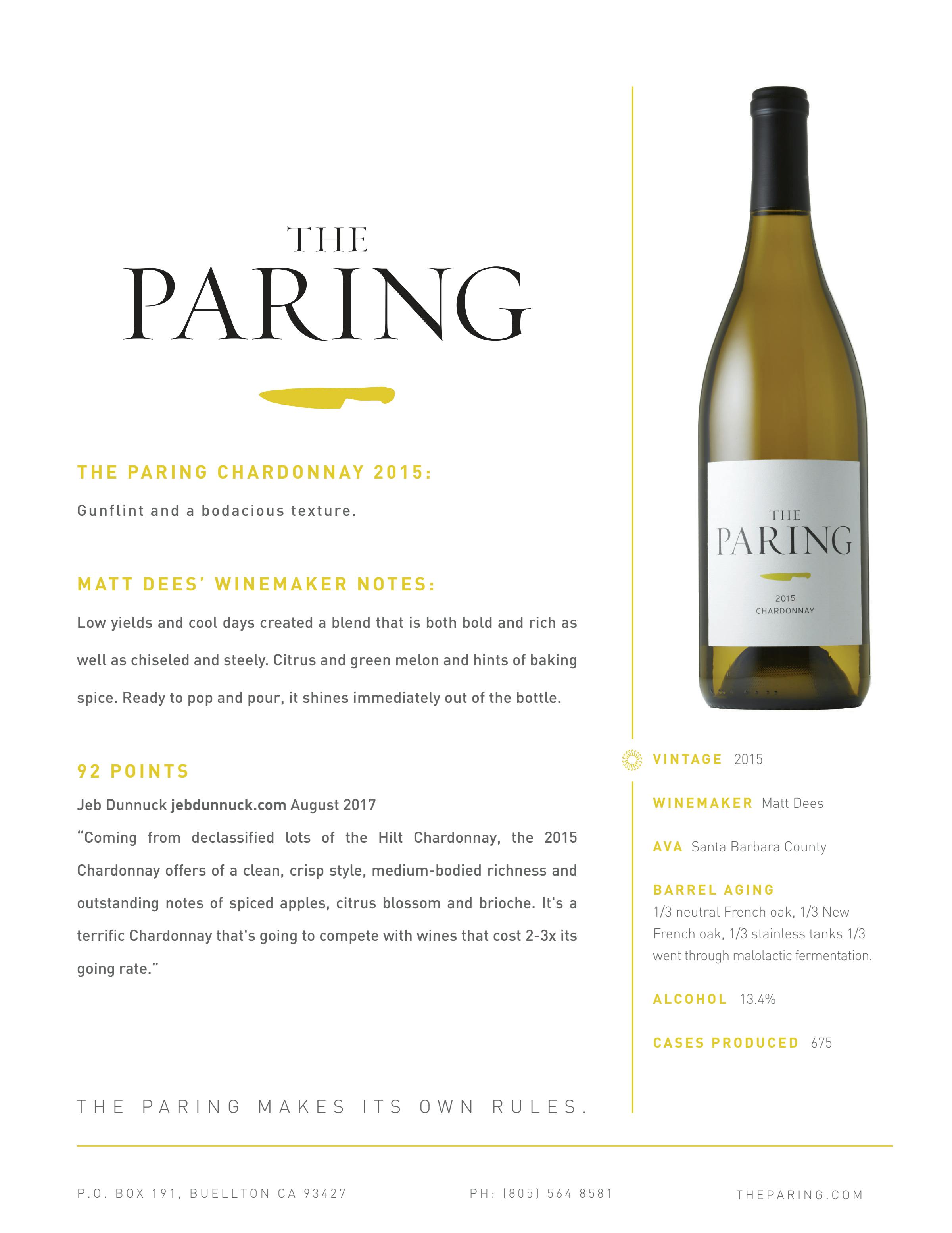 2015 The Paring Chardonnay