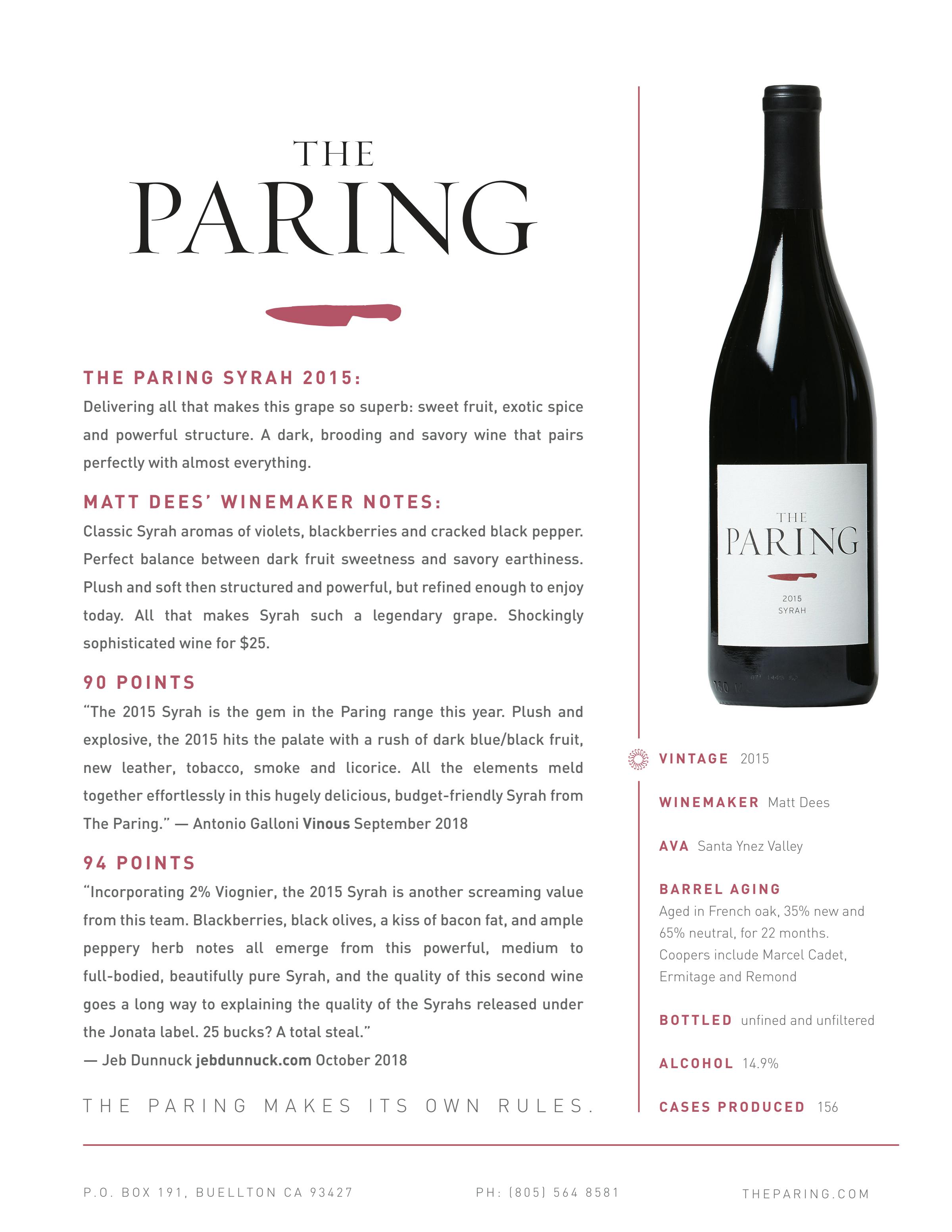 2015 The Paring Syrah