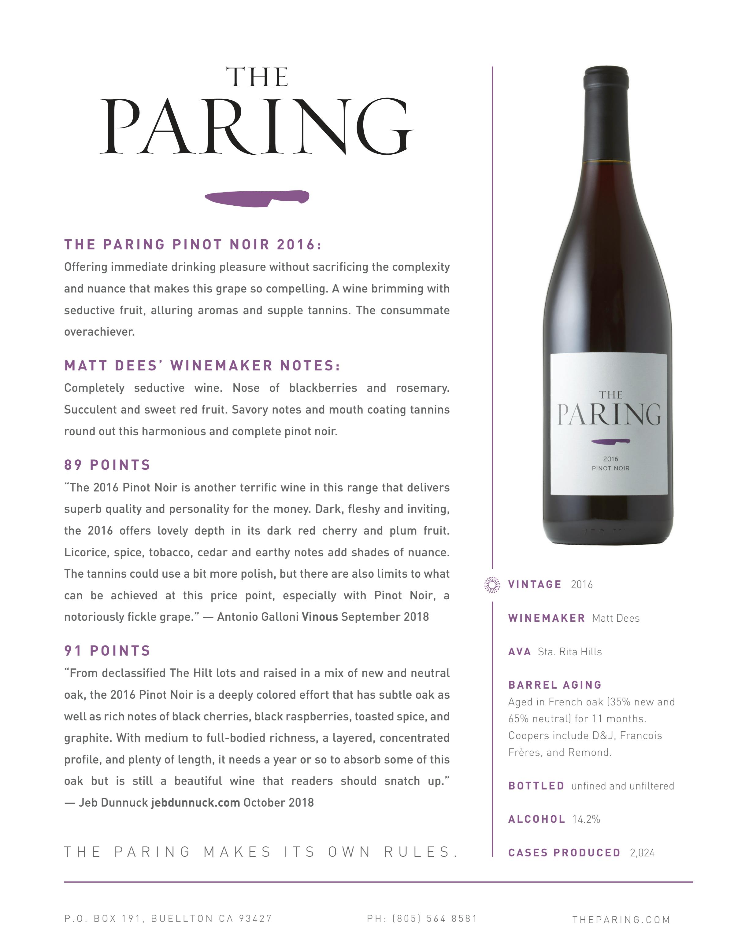 2016 The Paring Pinot Noir
