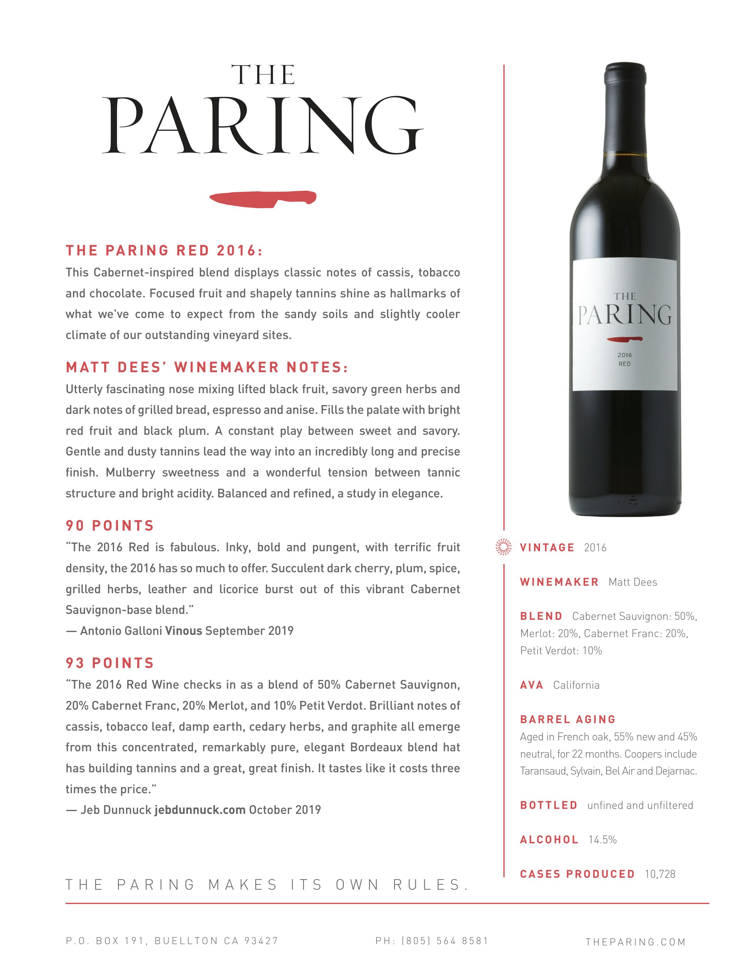 2016 The Paring Red