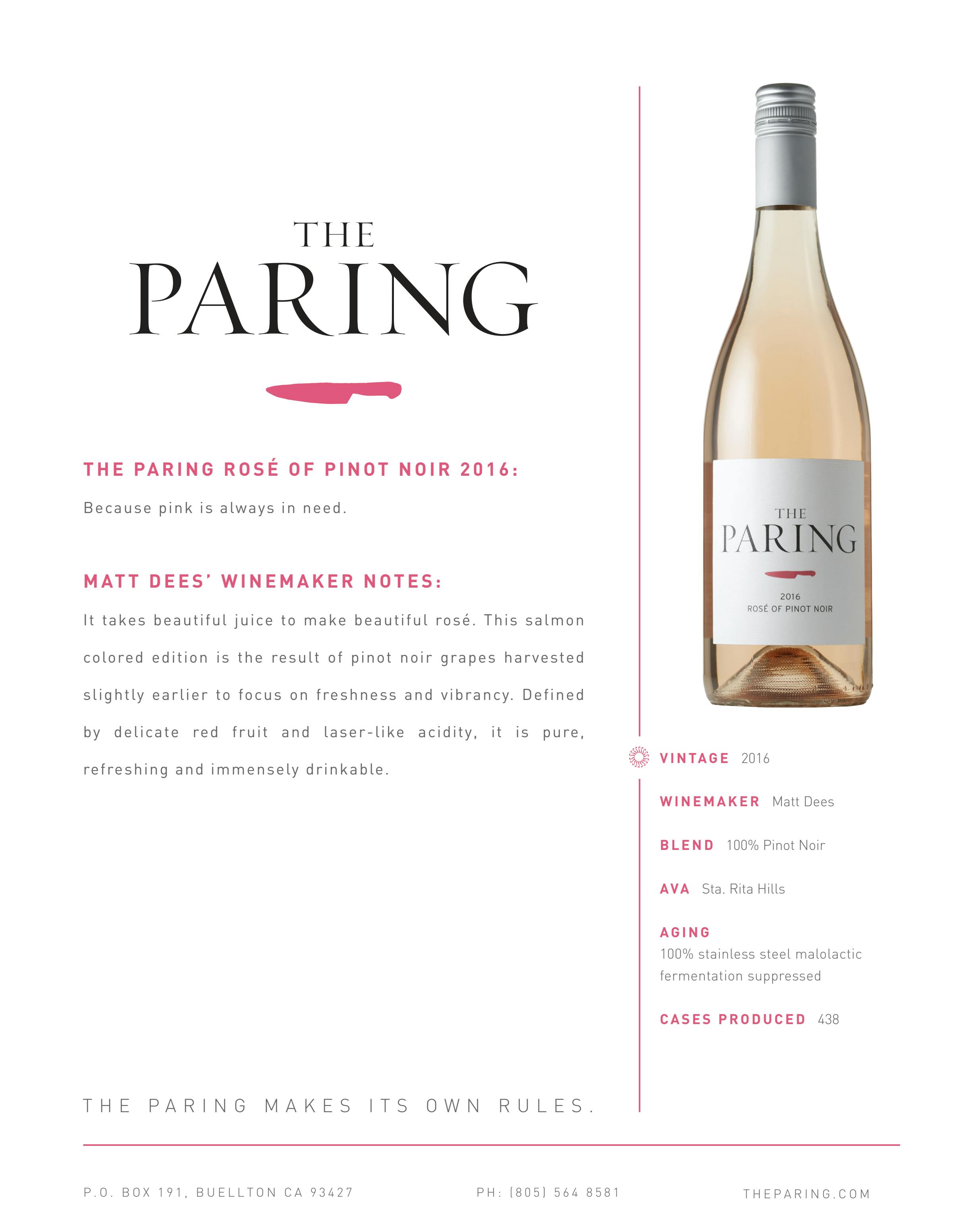 2016 The Paring Rose of Pinot Noir