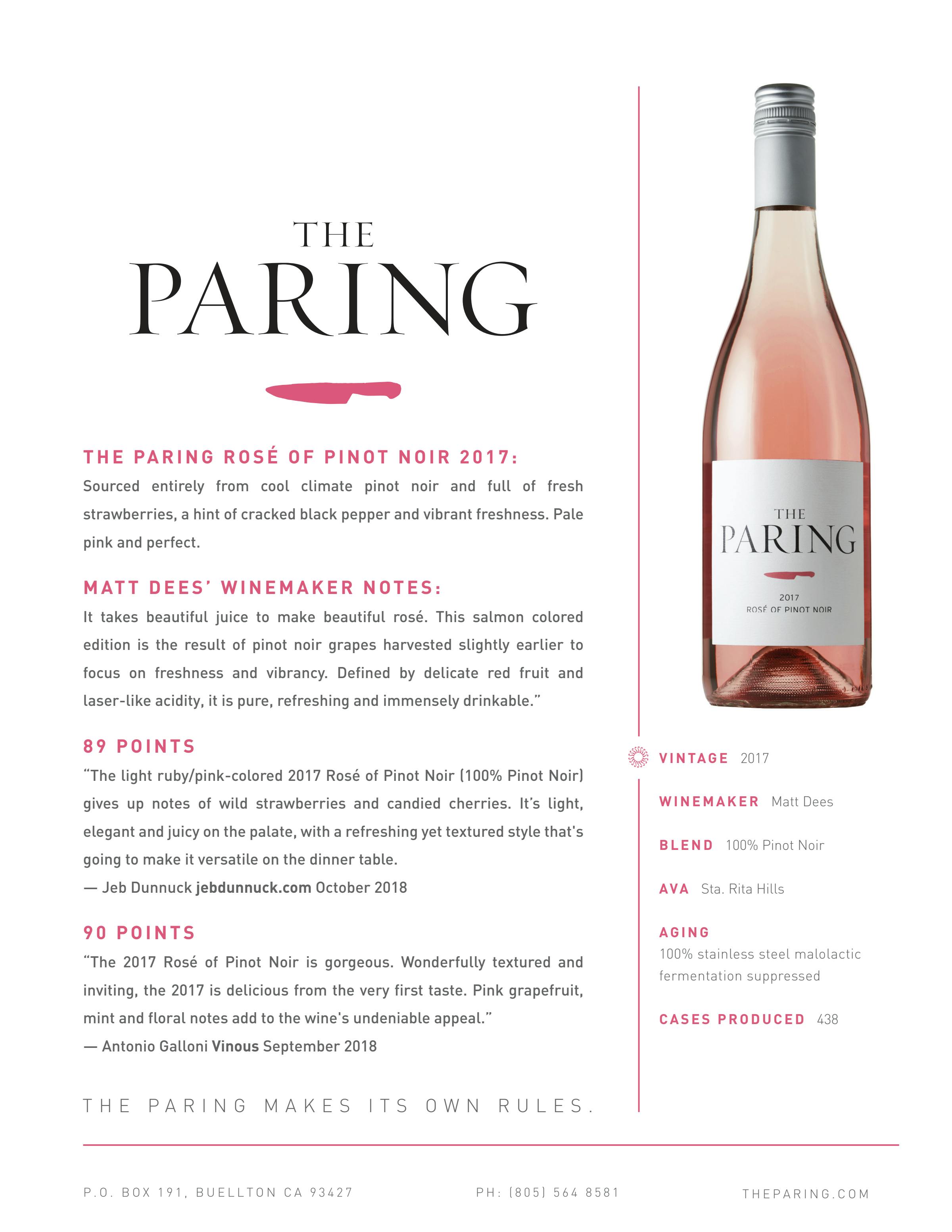 2017 The Paring Rose of Pinot Noir