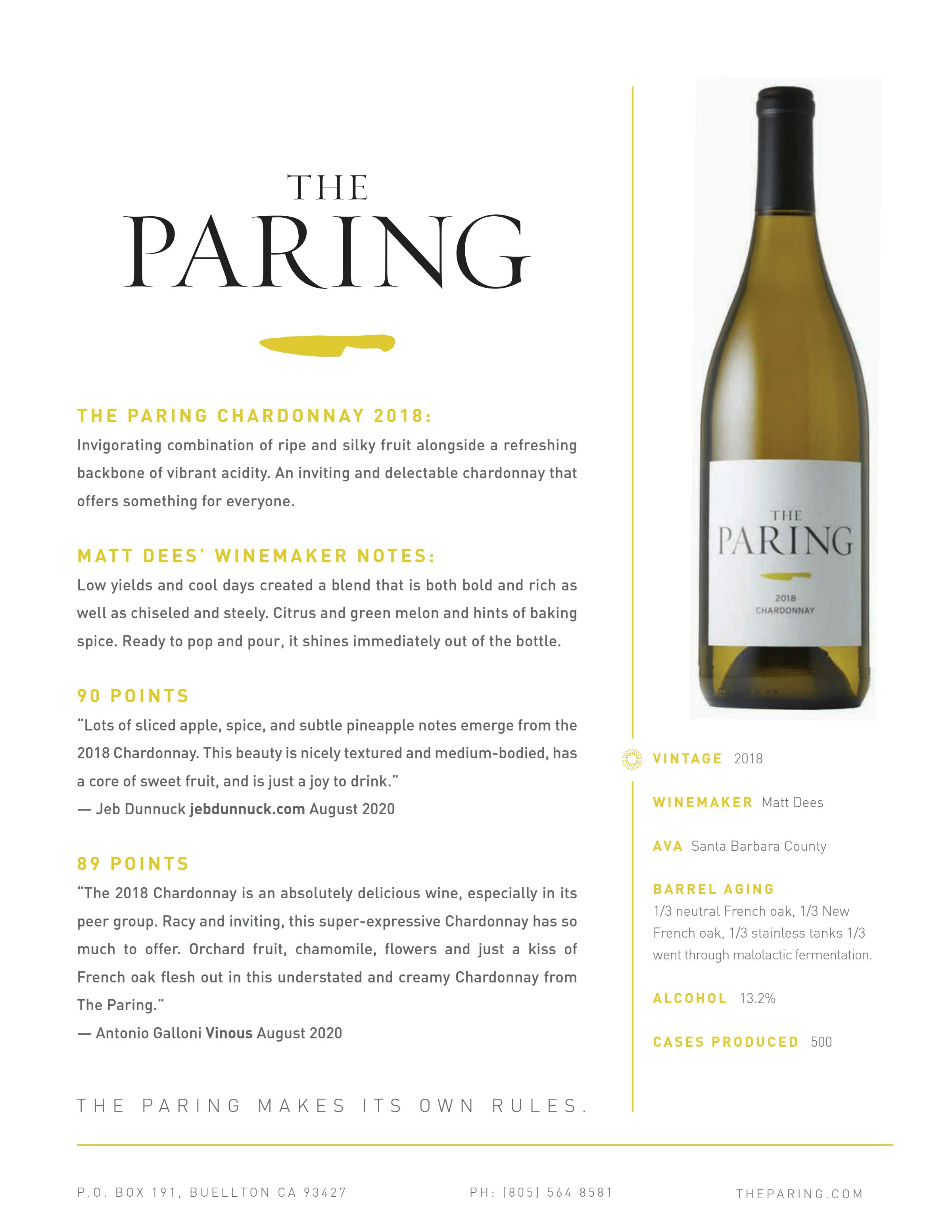 2018 The Paring Chardonnay
