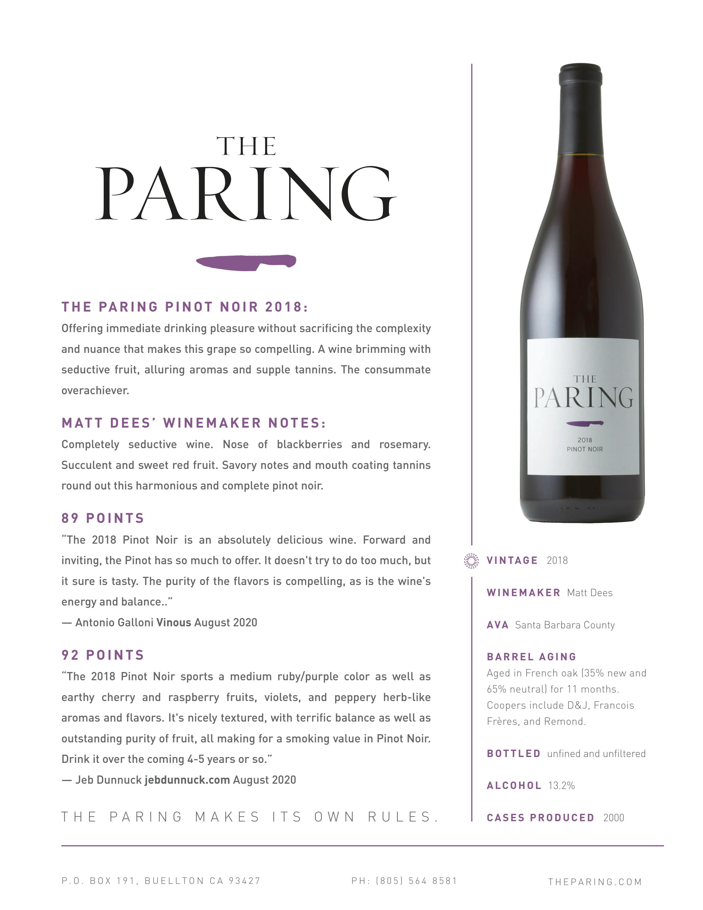 2018 The Paring Pinot Noir