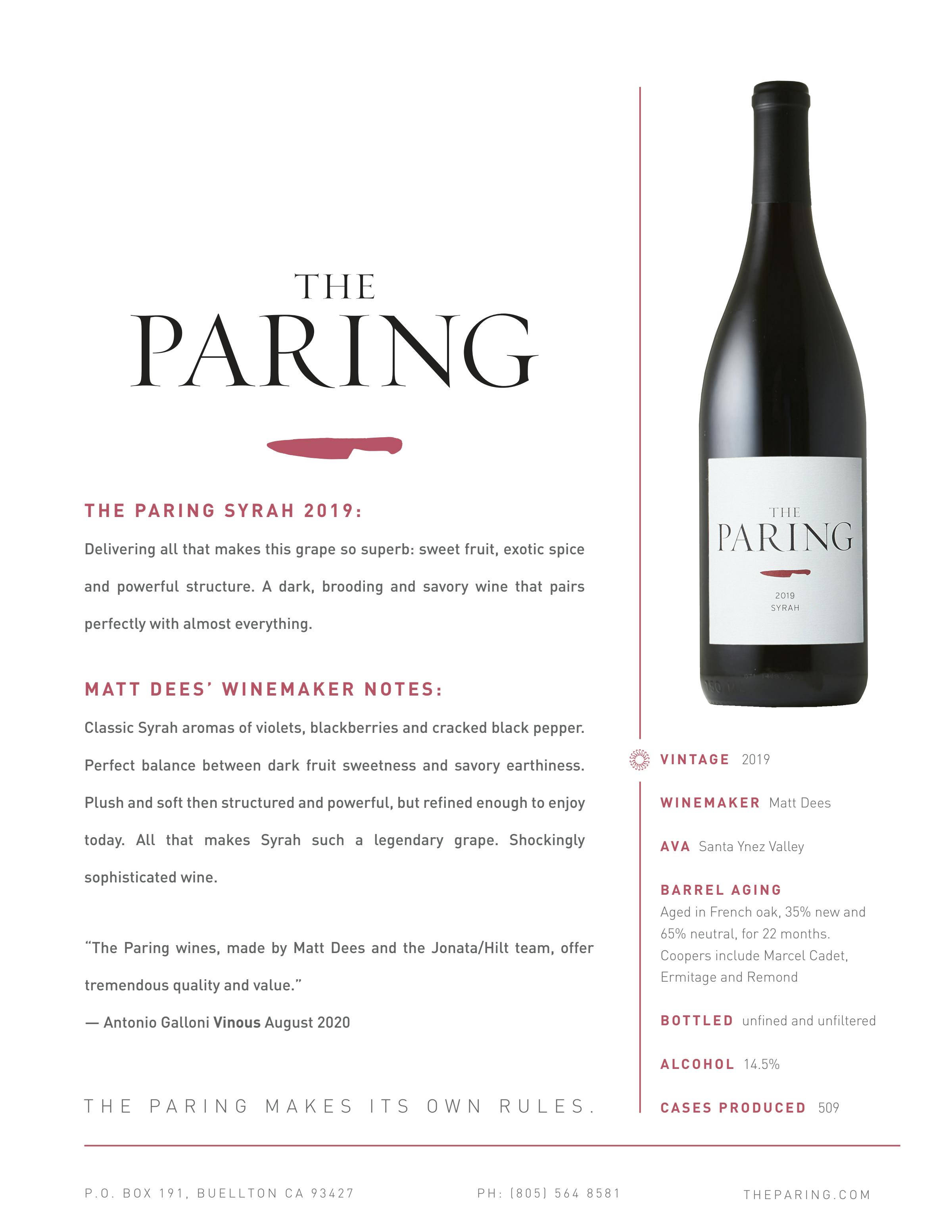 2019 Syrah Info Sheet Updated 3 2022