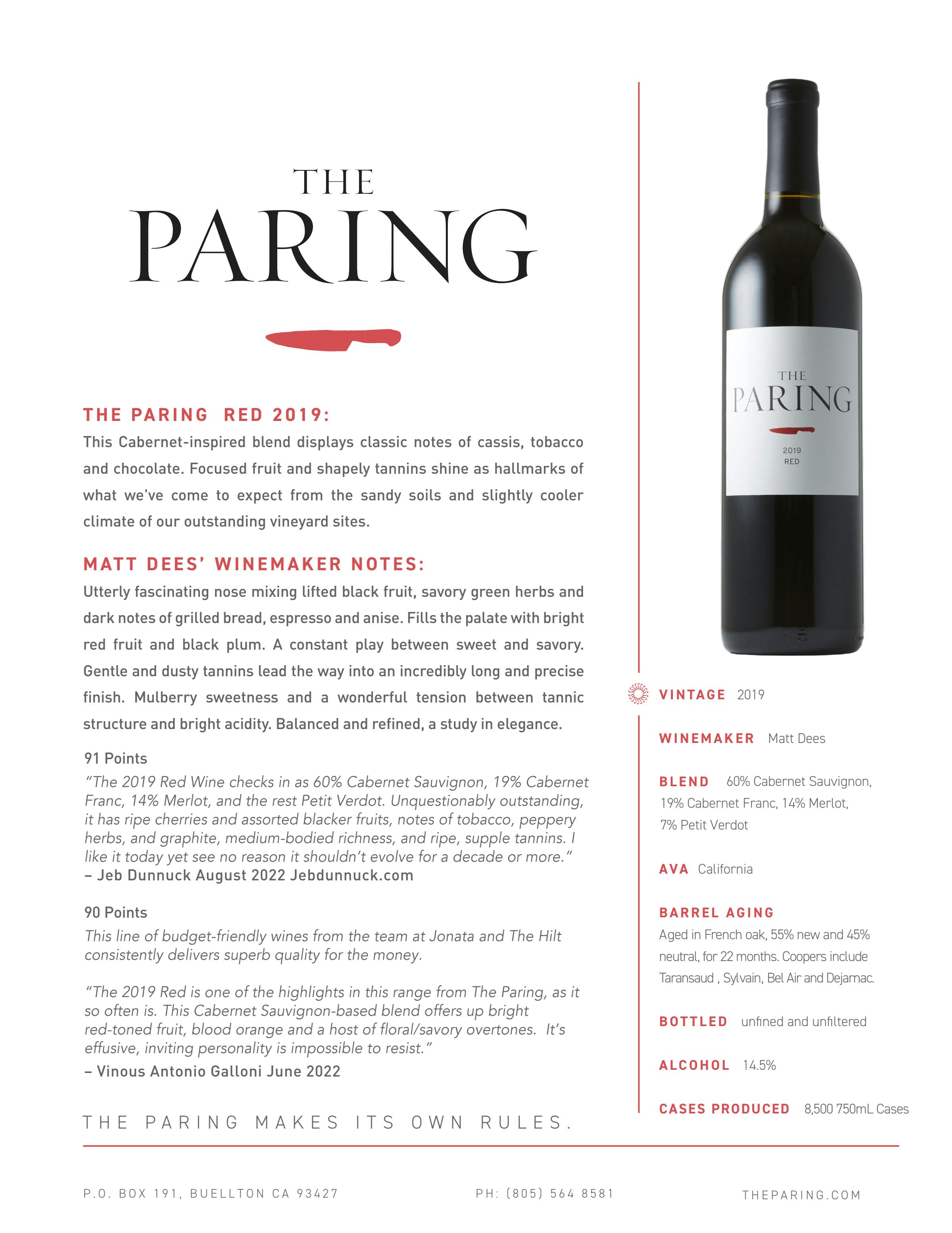 2019 The Paring Red