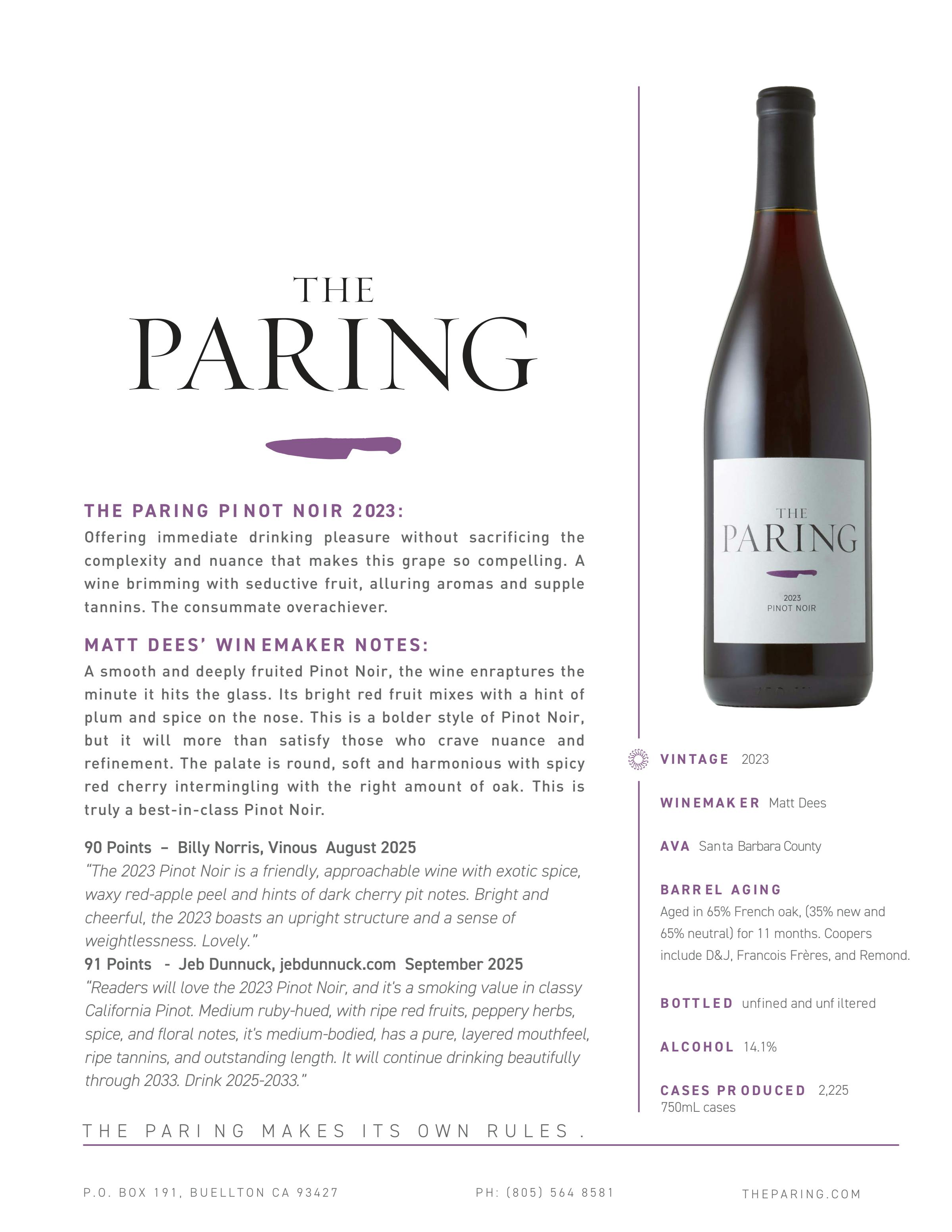 2023 The Paring Pinot WIS Final