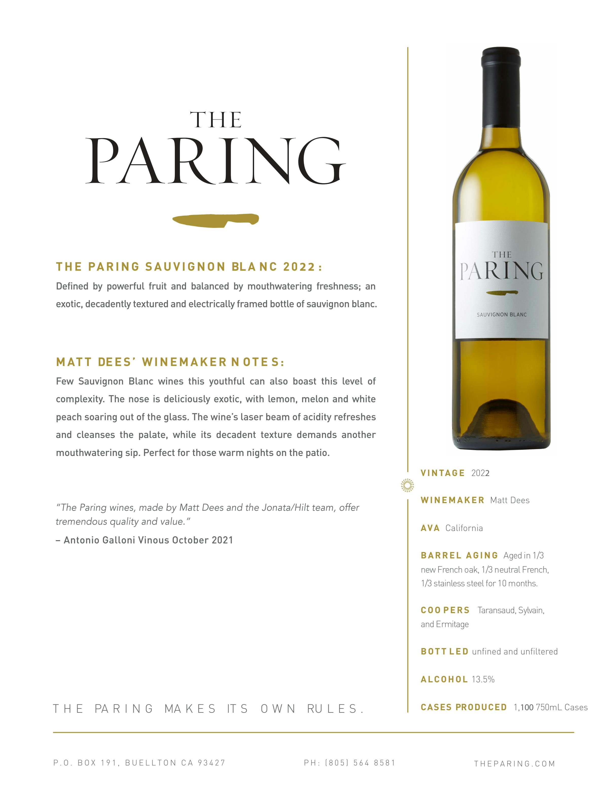 The Paring 2022 Sauvignon Blanc Wi S