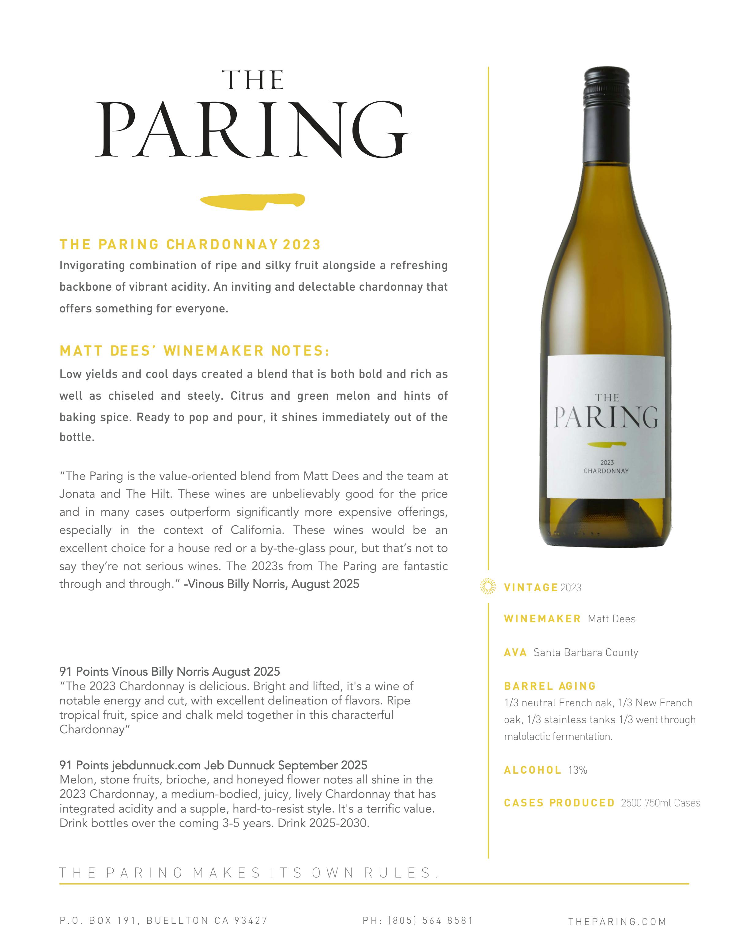 The Paring 2023 Chard Info Sheet