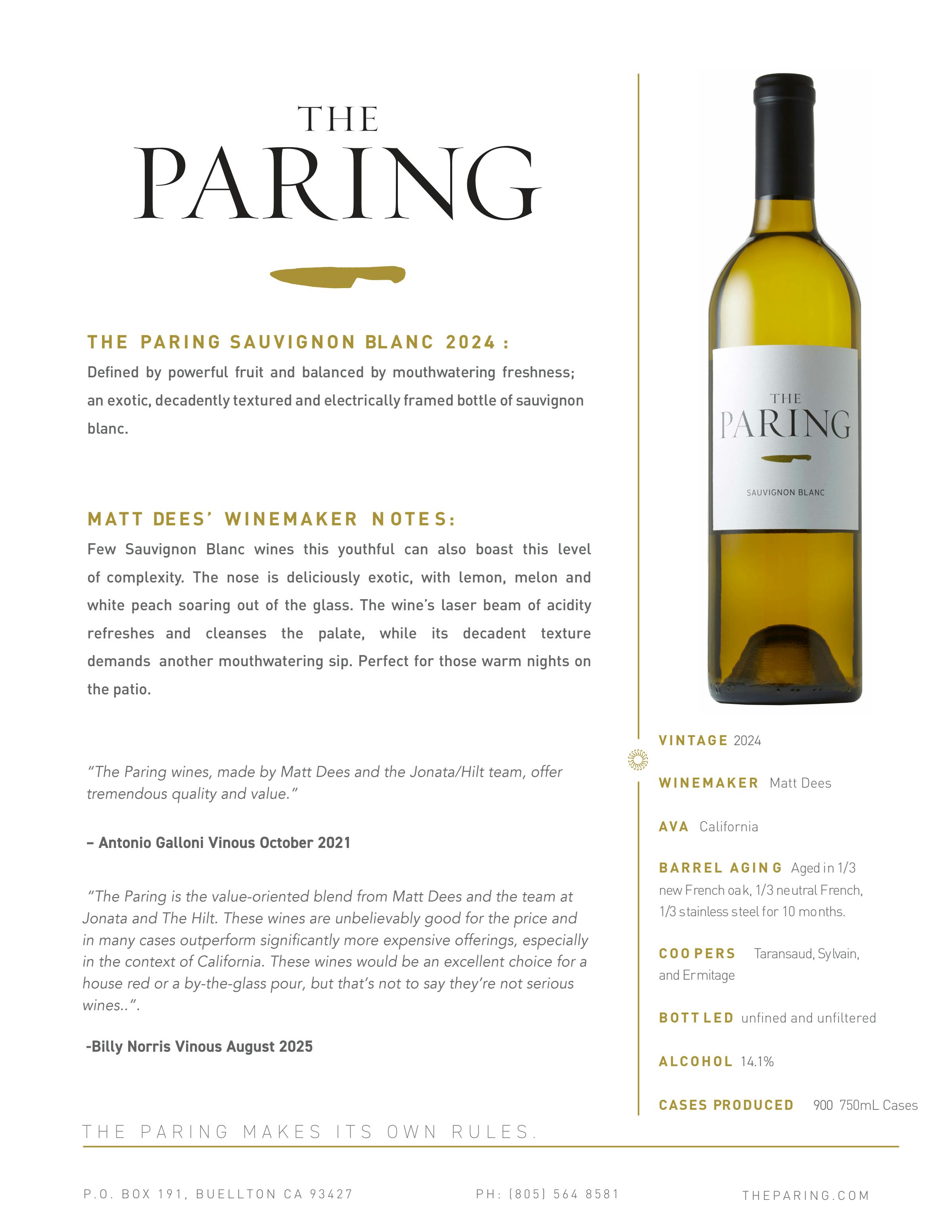 The Paring 2024 Sauvignon Blanc Wi S